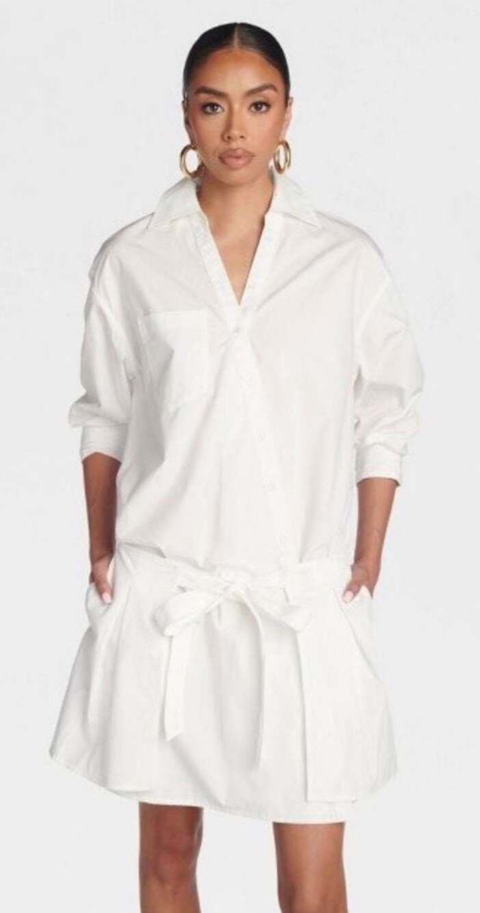 KBB by KAHLANA Women's The Wrap Apron Shirt Dress